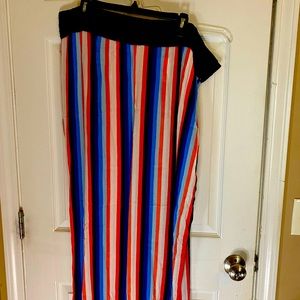 Orange blue and white striped boutique pants
